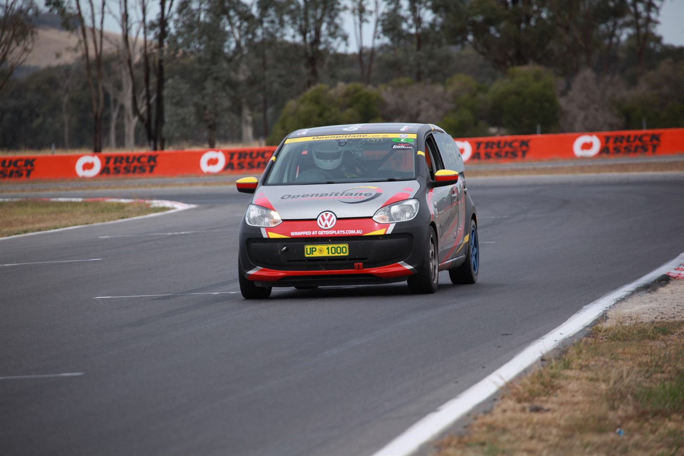 Competition car on circuit